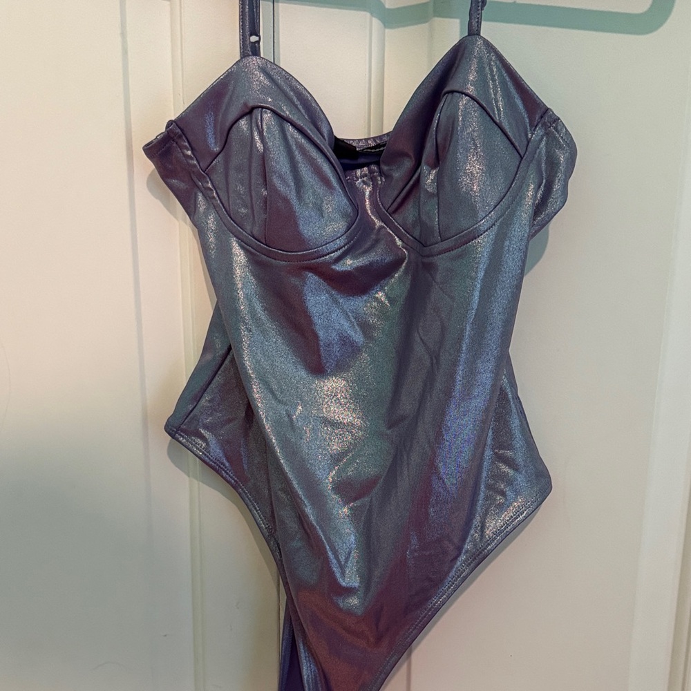 Guess Shimmery Iridescent One-Piece Swimsuit